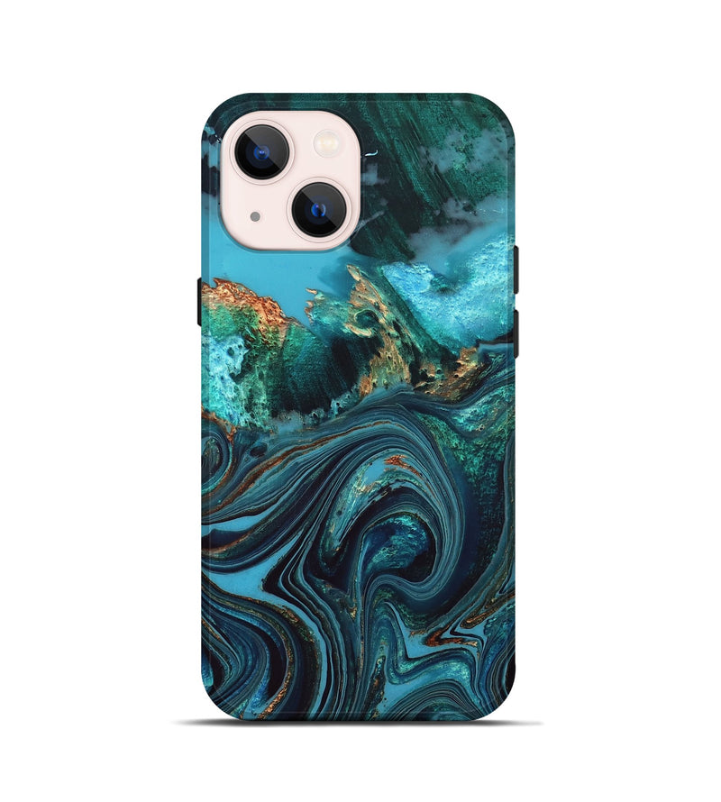 iPhone 13 mini Wood Live Edge Phone Case - Jonna (Blue, 832180)