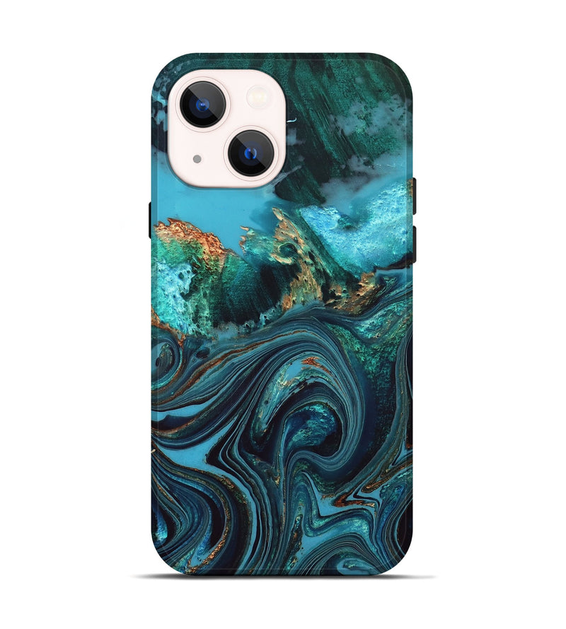 iPhone 14 Wood Live Edge Phone Case - Jonna (Blue, 832180)