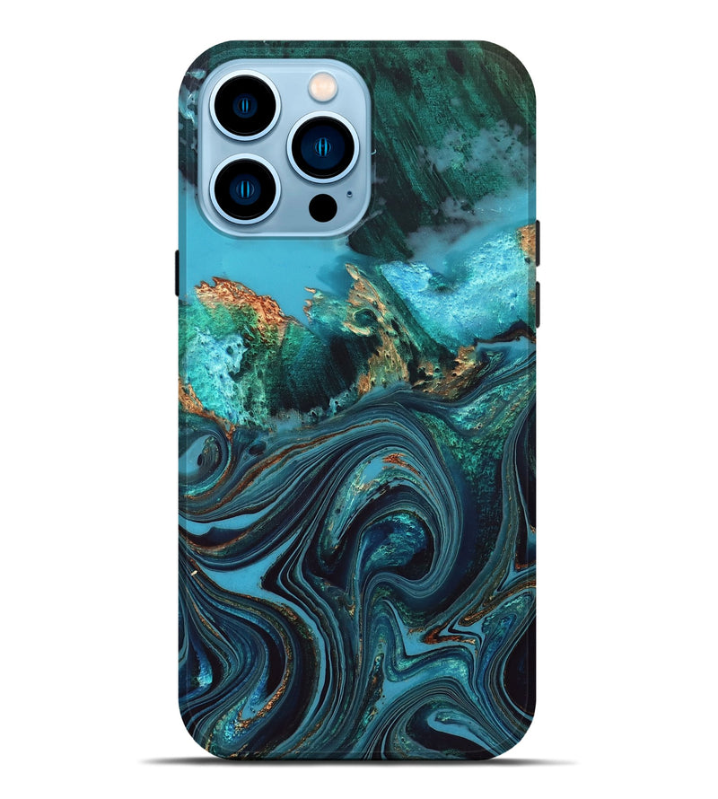 iPhone 14 Pro Max Wood Live Edge Phone Case - Jonna (Blue, 832180)