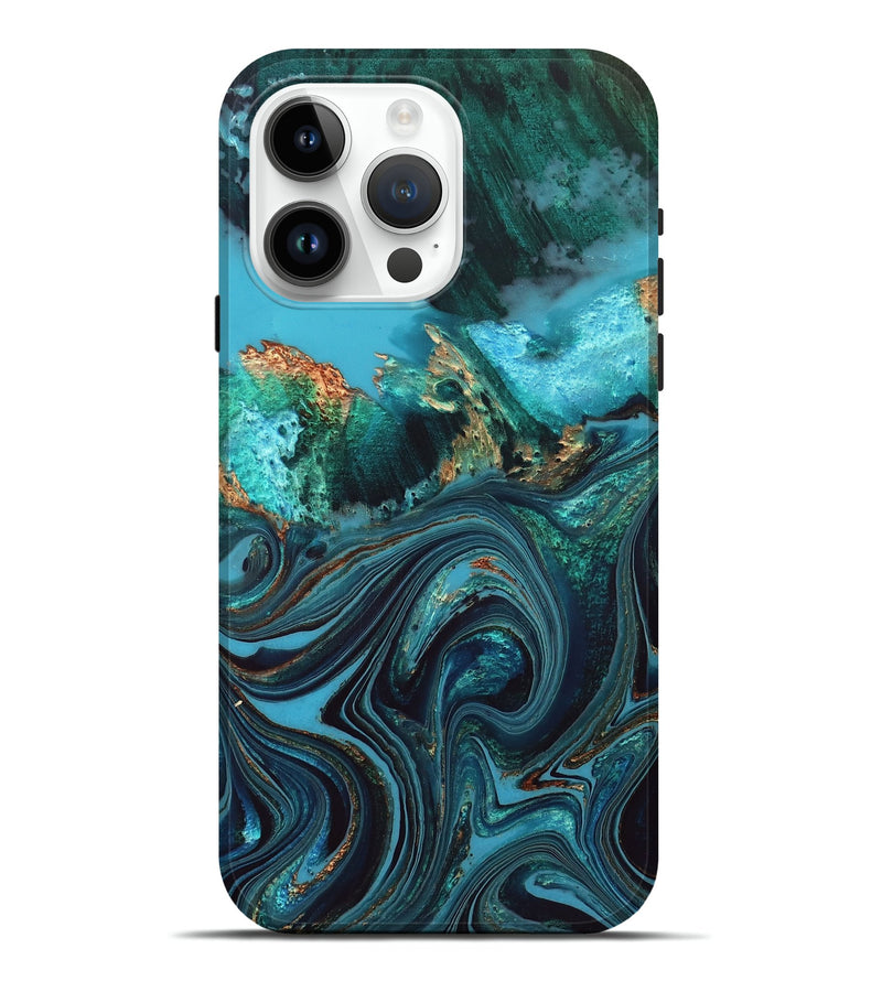 iPhone 15 Pro Max Wood Live Edge Phone Case - Jonna (Blue, 832180)