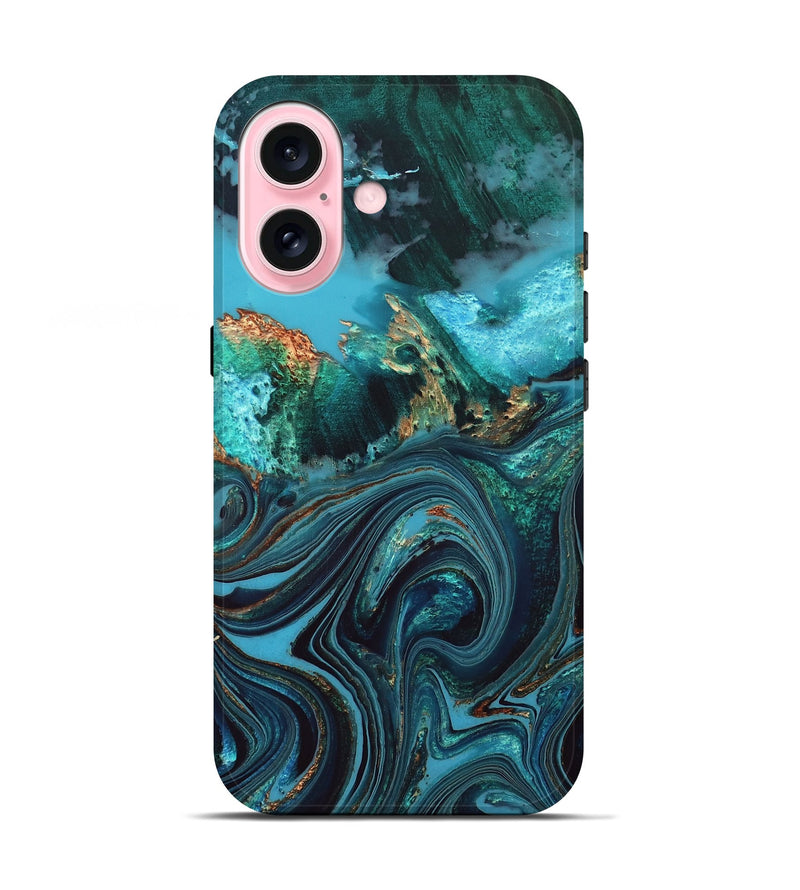 iPhone 17 Wood Live Edge Phone Case - Jonna (Blue, 832180)