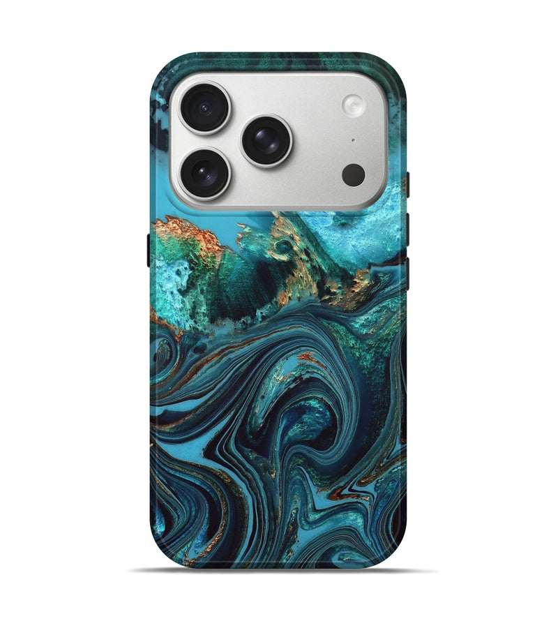 iPhone 17 Pro Wood Live Edge Phone Case - Jonna (Blue, 832180)