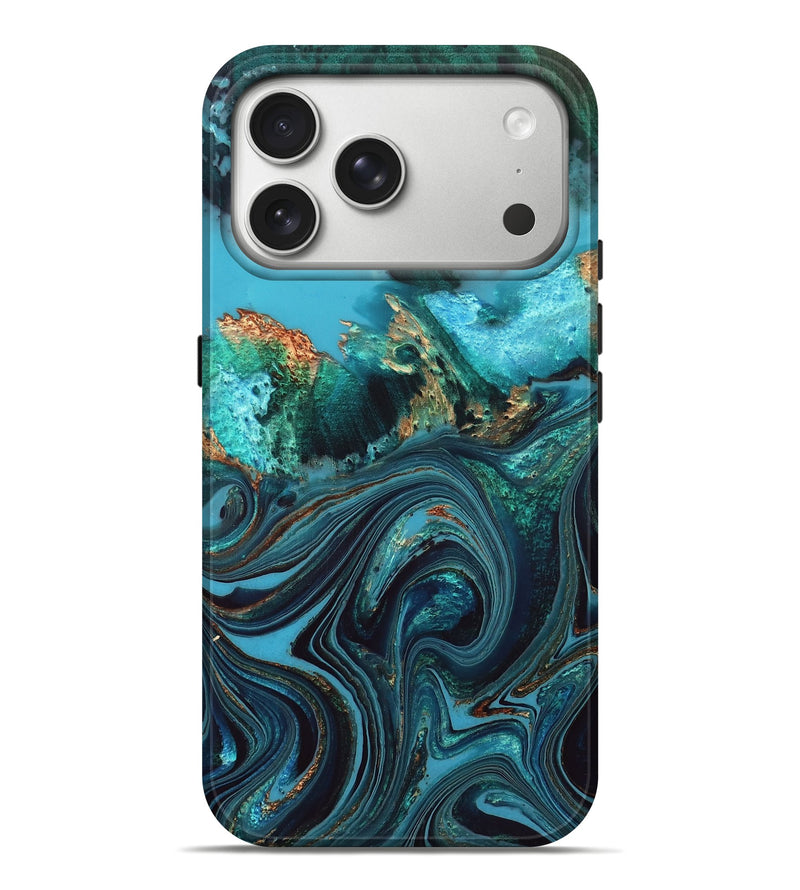 iPhone 17 Pro Max Wood Live Edge Phone Case - Jonna (Blue, 832180)