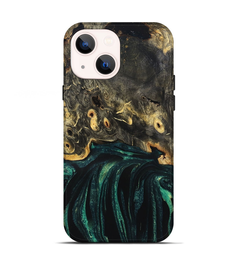 iPhone 13 Wood Live Edge Phone Case - Gust (Green, 832181)