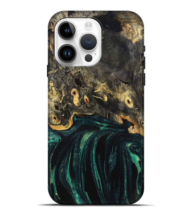 iPhone 15 Pro Max Wood Live Edge Phone Case - Gust (Green, 832181)