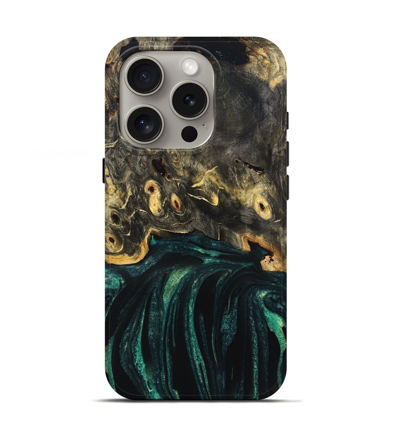 iPhone 16 Pro Wood Live Edge Phone Case - Gust (Green, 832181)