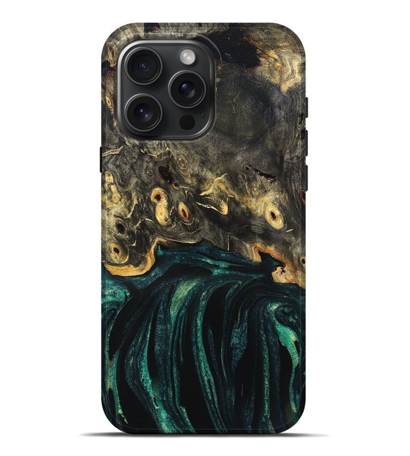 iPhone 16 Pro Max Wood Live Edge Phone Case - Gust (Green, 832181)