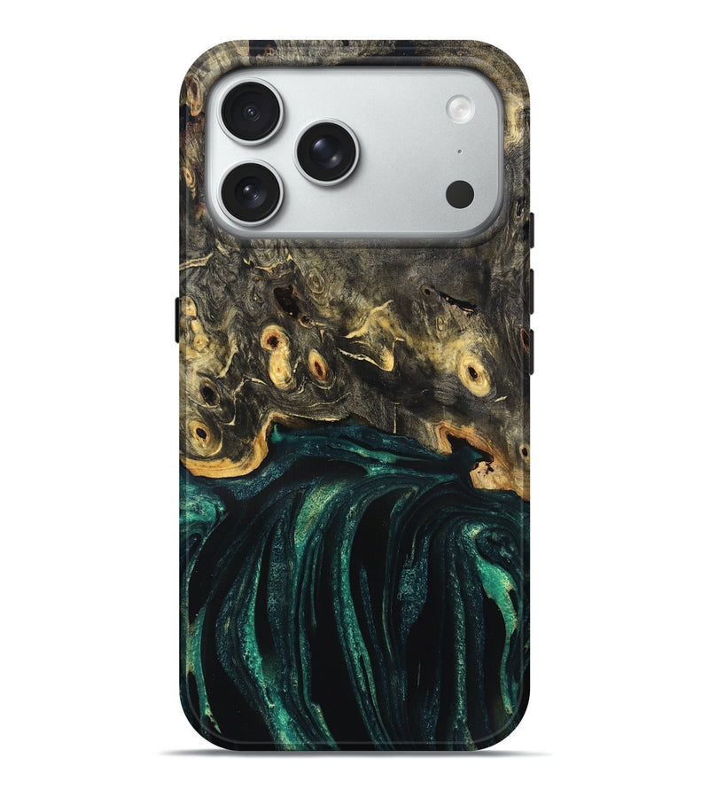 iPhone 18 Pro Max Wood Live Edge Phone Case - Gust (Green, 832181)