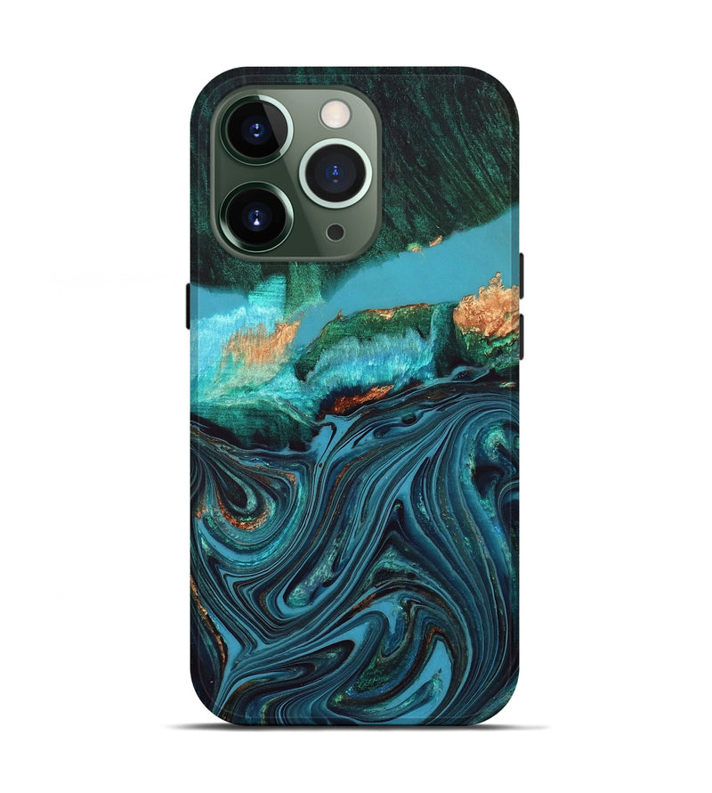 iPhone 13 Pro Wood Live Edge Phone Case - Oaklyn (Blue, 832185)