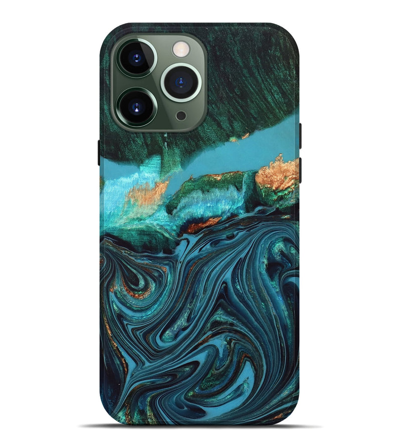 iPhone 13 Pro Max Wood Live Edge Phone Case - Oaklyn (Blue, 832185)