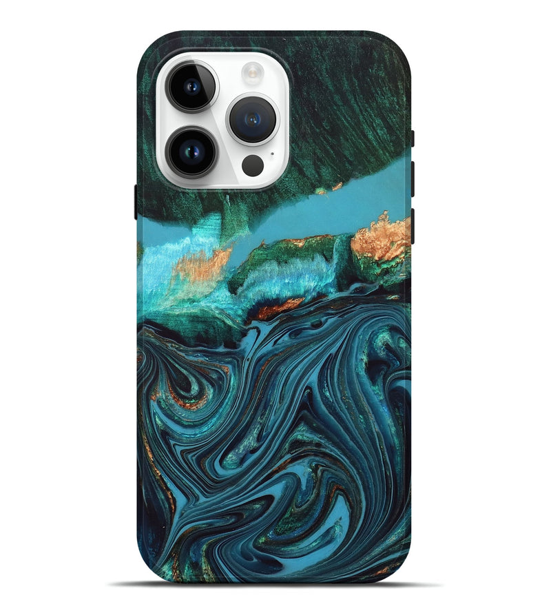 iPhone 15 Pro Max Wood Live Edge Phone Case - Oaklyn (Blue, 832185)