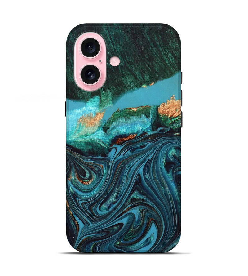 iPhone 17 Wood Live Edge Phone Case - Oaklyn (Blue, 832185)