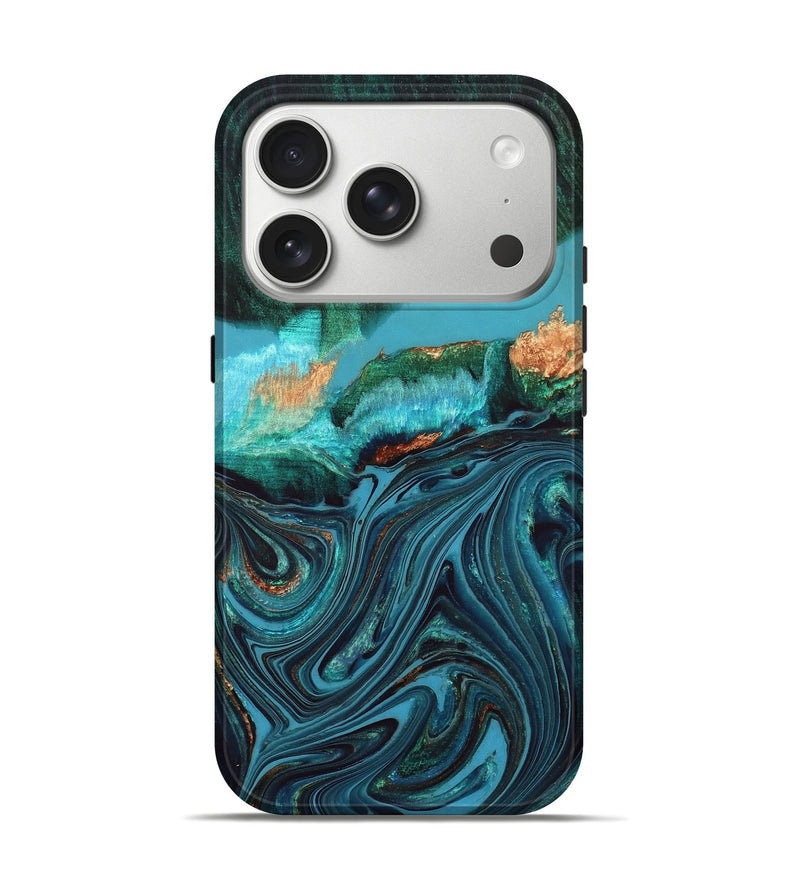 iPhone 17 Pro Wood Live Edge Phone Case - Oaklyn (Blue, 832185)