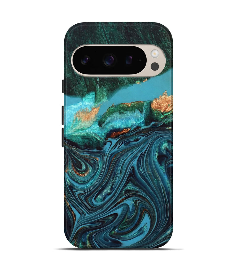 Pixel 9 Pro Wood Live Edge Phone Case - Oaklyn (Blue, 832185)