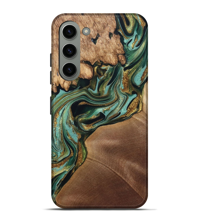 Galaxy S23 Plus Wood Live Edge Phone Case - Elodie (Green, 832189)
