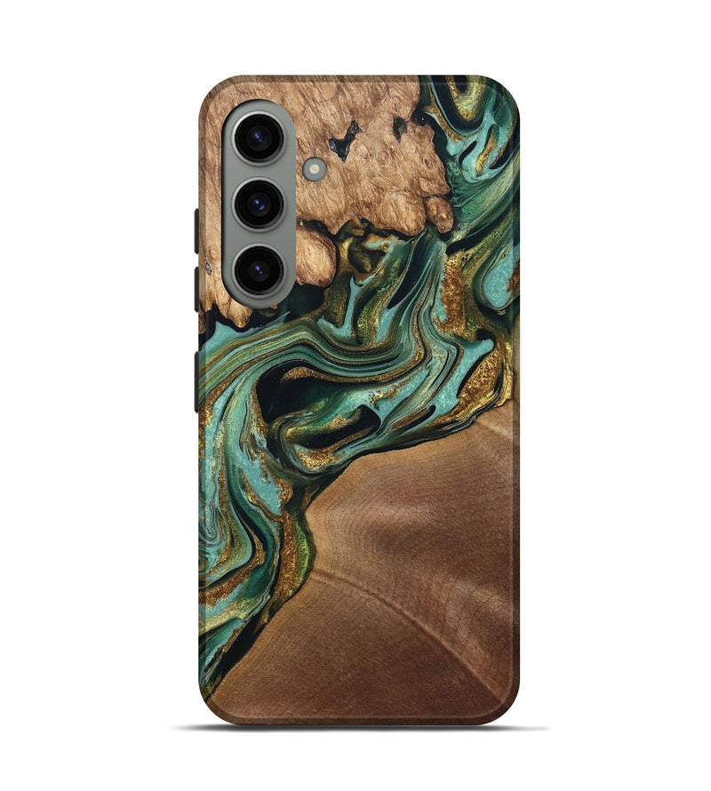 Galaxy S24 Wood Live Edge Phone Case - Elodie (Green, 832189)
