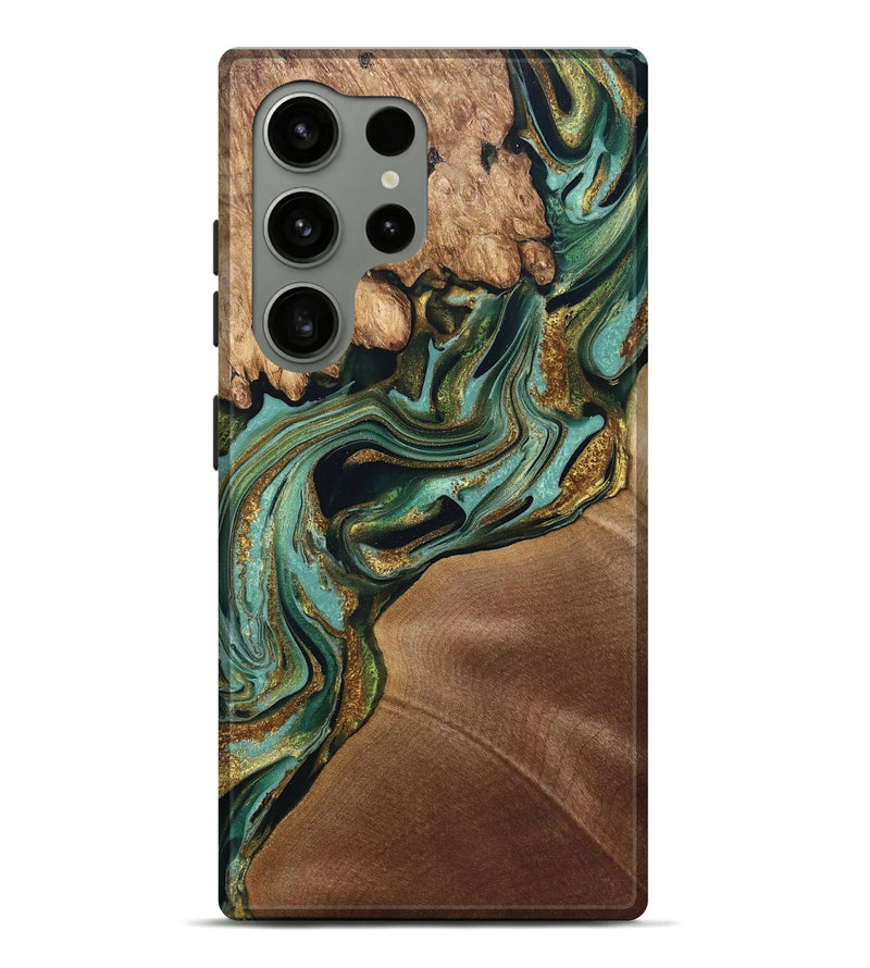 Galaxy S24 Ultra Wood Live Edge Phone Case - Elodie (Green, 832189)