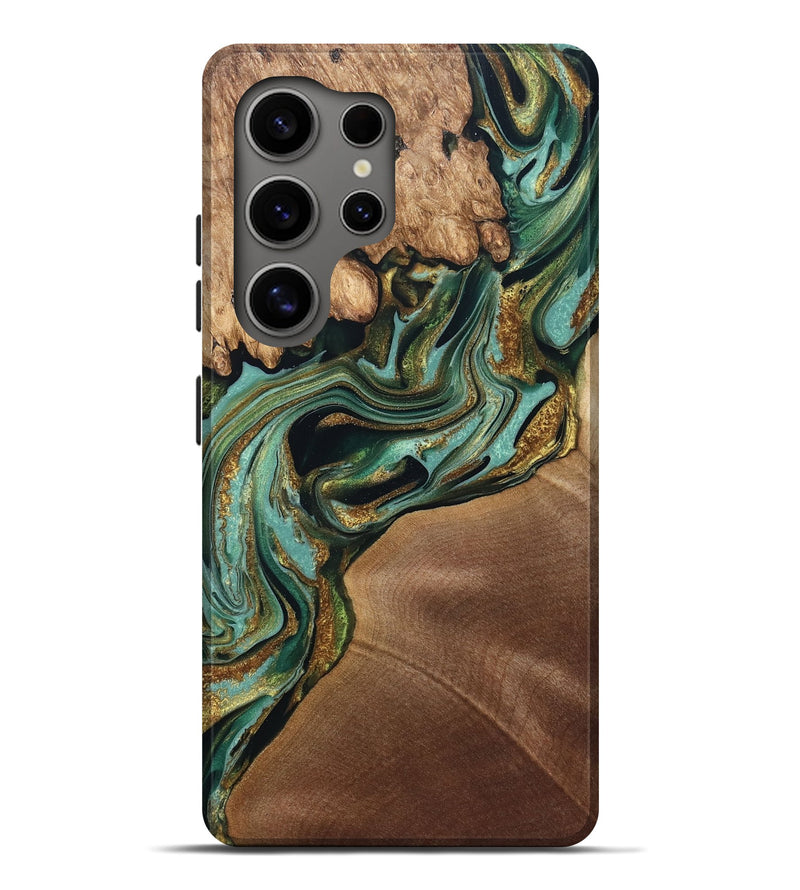 Galaxy S25 Ultra Wood Live Edge Phone Case - Elodie (Green, 832189)