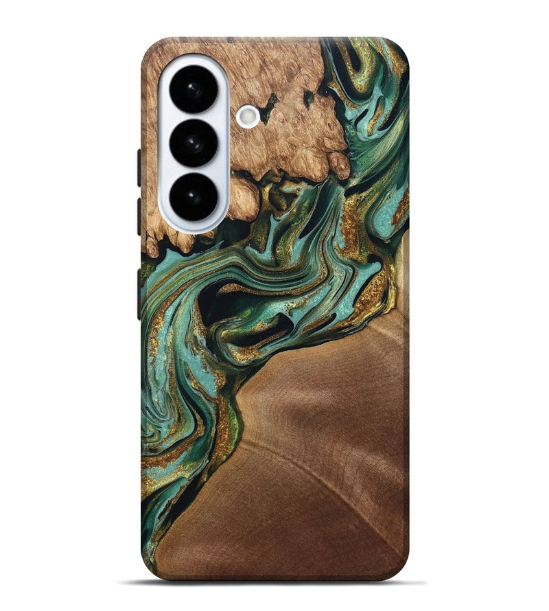 Galaxy S26 Plus Wood Live Edge Phone Case - Elodie (Green, 832189)