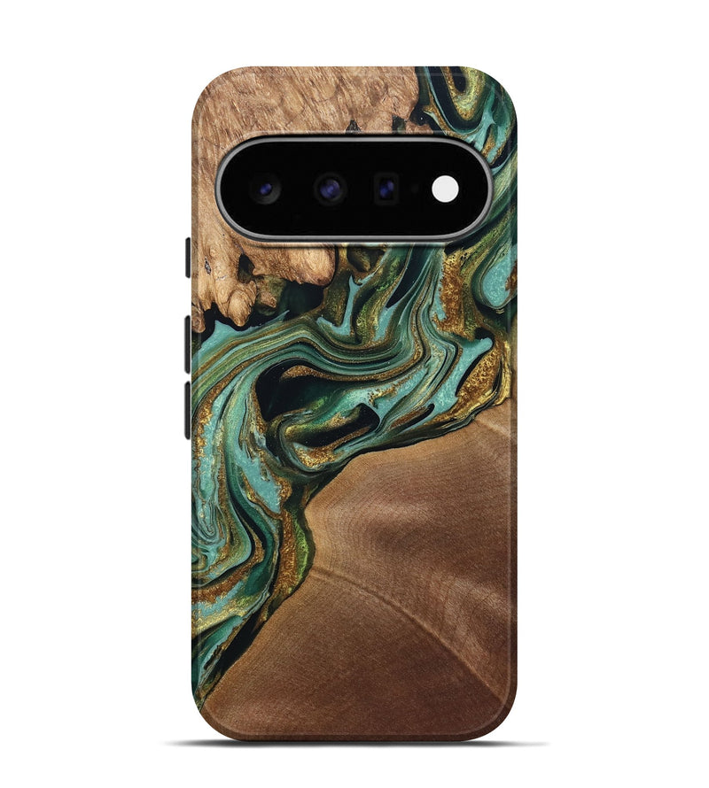 Pixel 11 Pro Wood Live Edge Phone Case - Elodie (Green, 832189)