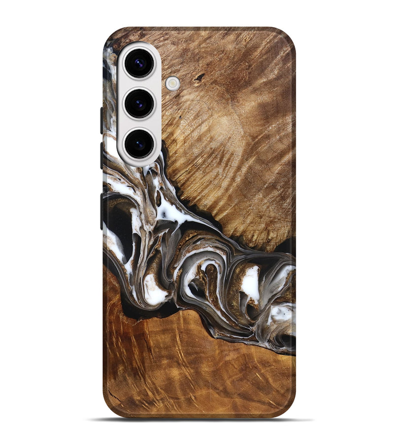 Galaxy S25 Plus Wood Live Edge Phone Case - Pablo (Black & White, 832190)