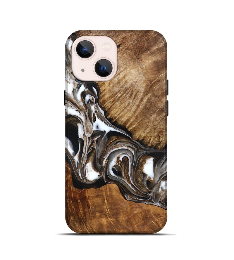 iPhone 13 mini Wood Live Edge Phone Case - Pablo (Black & White, 832190)