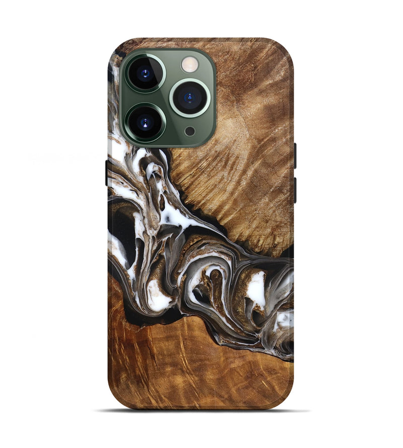 iPhone 13 Pro Wood Live Edge Phone Case - Pablo (Black & White, 832190)