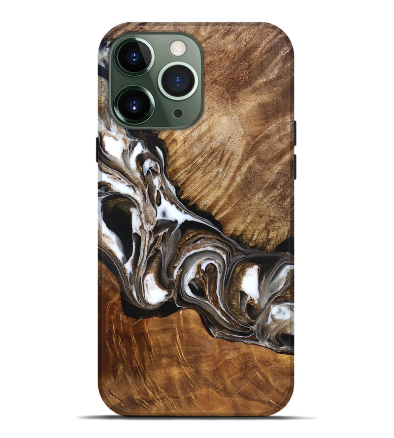 iPhone 13 Pro Max Wood Live Edge Phone Case - Pablo (Black & White, 832190)