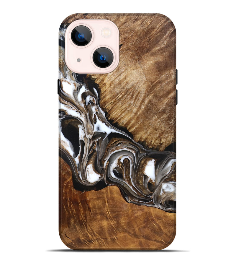 iPhone 14 Plus Wood Live Edge Phone Case - Pablo (Black & White, 832190)