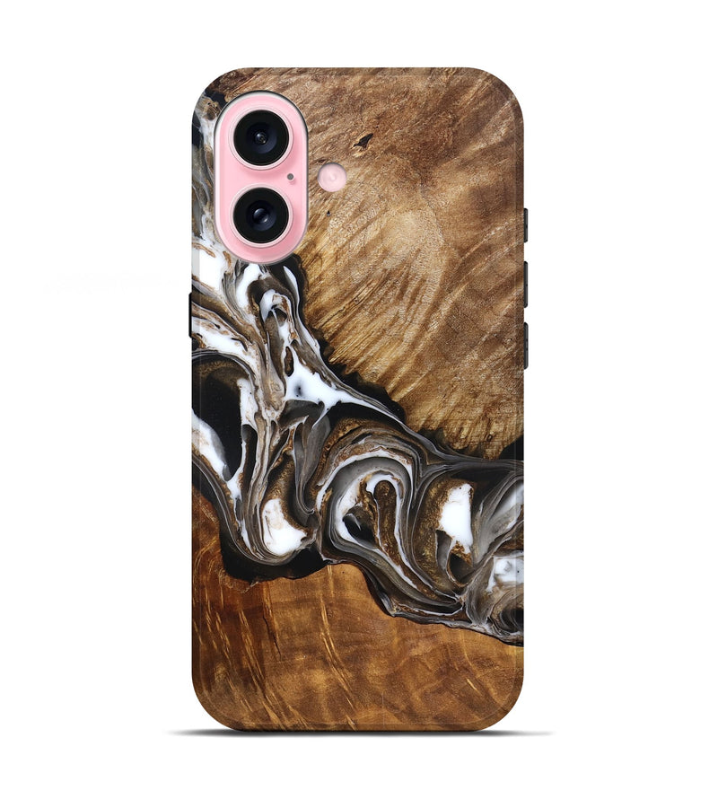 iPhone 17 Wood Live Edge Phone Case - Pablo (Black & White, 832190)