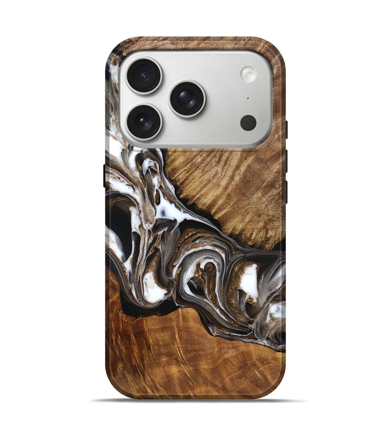 iPhone 17 Pro Wood Live Edge Phone Case - Pablo (Black & White, 832190)
