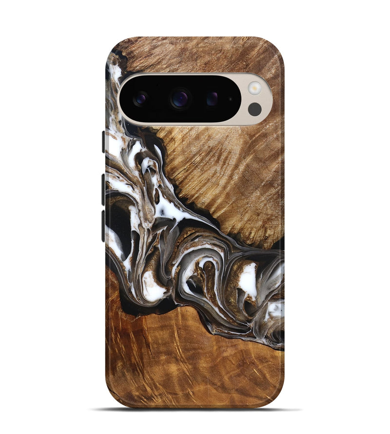 Pixel 9 Wood Live Edge Phone Case - Pablo (Black & White, 832190)