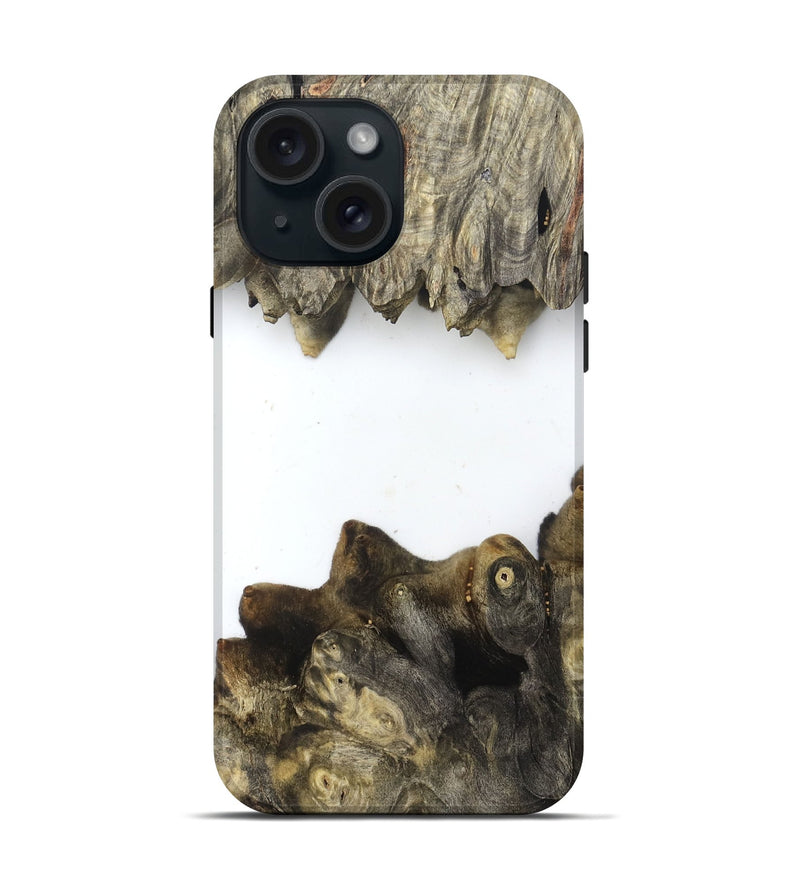 iPhone 15 Wood Live Edge Phone Case - Lizbeth (Clear, 832191)