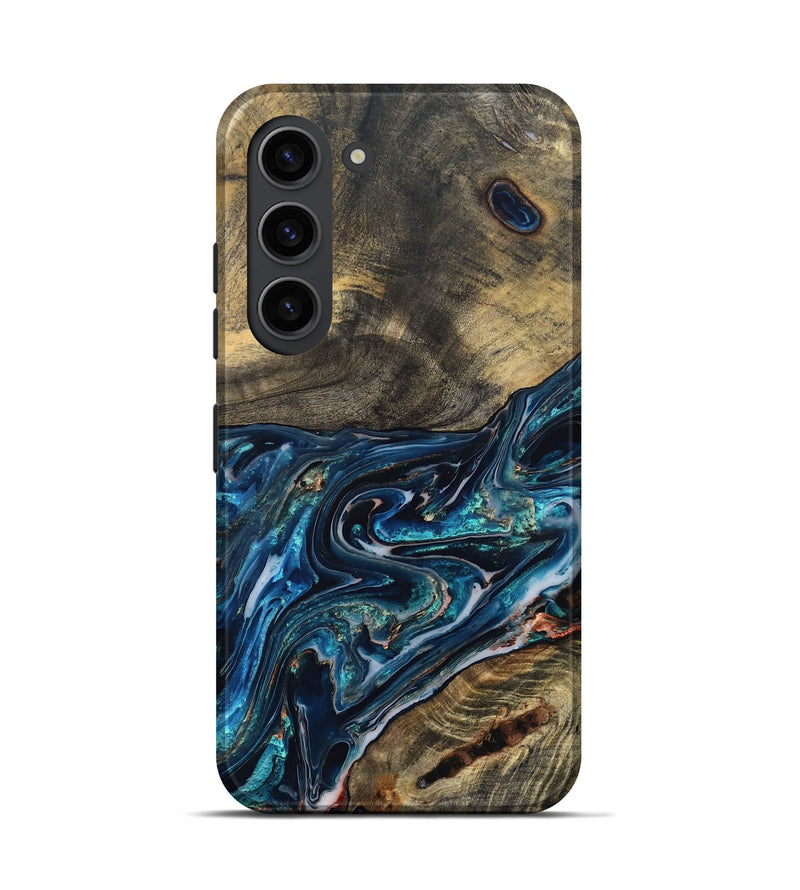 Galaxy S23 Wood Live Edge Phone Case - Candace (Blue, 832194)