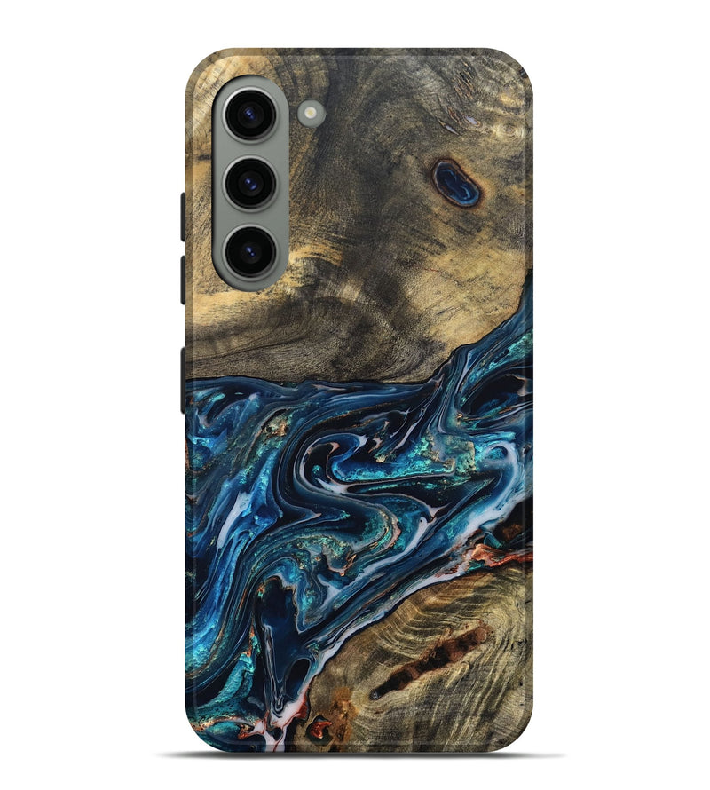 Galaxy S23 Plus Wood Live Edge Phone Case - Candace (Blue, 832194)