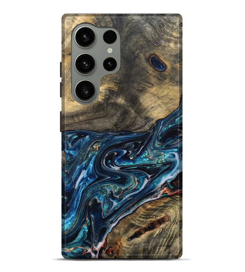 Galaxy S24 Ultra Wood Live Edge Phone Case - Candace (Blue, 832194)