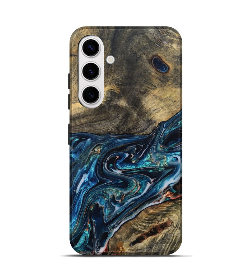 Galaxy S25 Wood Live Edge Phone Case - Candace (Blue, 832194)