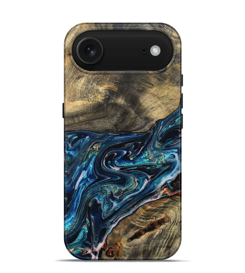iPhone 17 Air Wood Live Edge Phone Case - Candace (Blue, 832194)