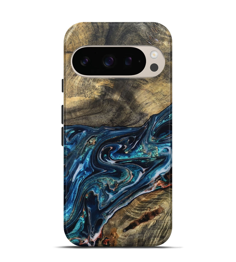 Pixel 10 Pro Wood Live Edge Phone Case - Candace (Blue, 832194)