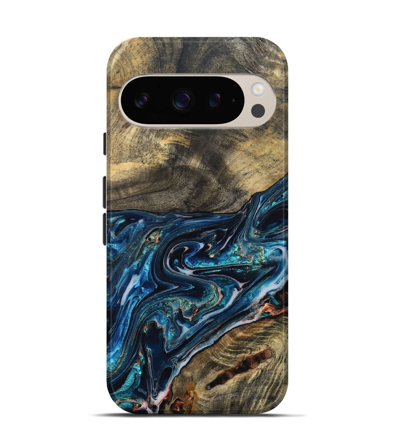 Pixel 9 Pro Wood Live Edge Phone Case - Candace (Blue, 832194)
