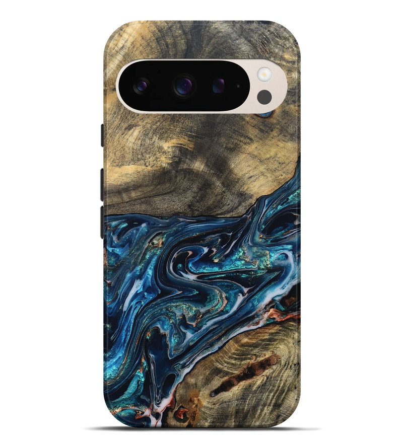 Pixel 9 Pro XL Wood Live Edge Phone Case - Candace (Blue, 832194)