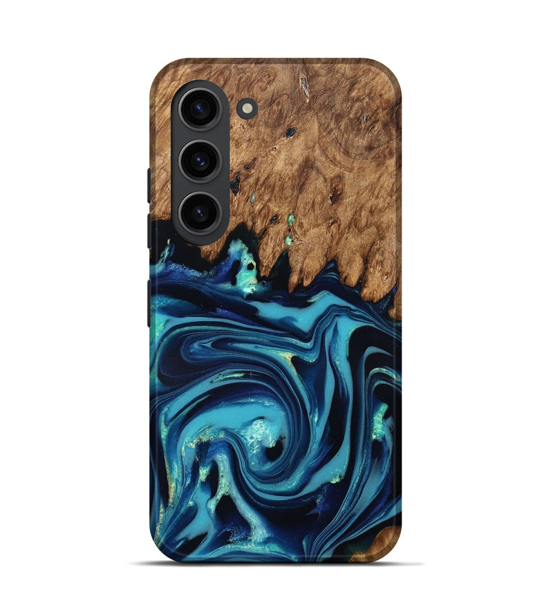 Galaxy S23 Wood Live Edge Phone Case - Fallon (Blue, 832195)