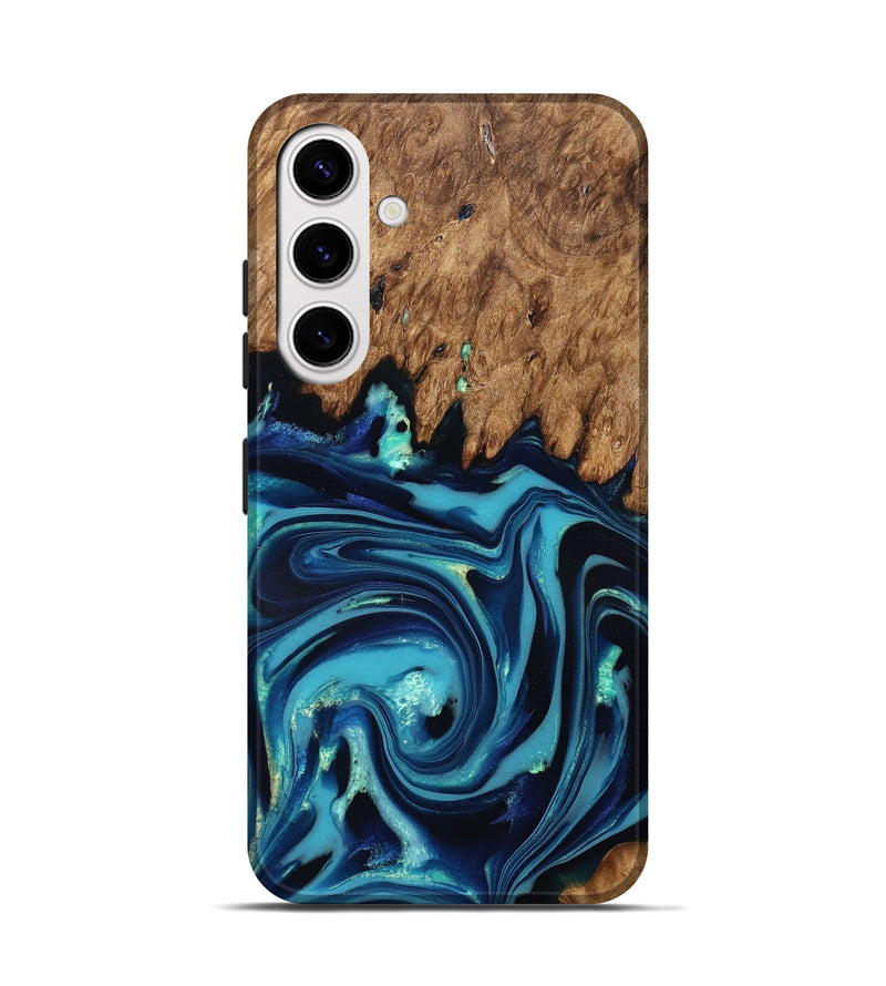 Galaxy S25 Wood Live Edge Phone Case - Fallon (Blue, 832195)