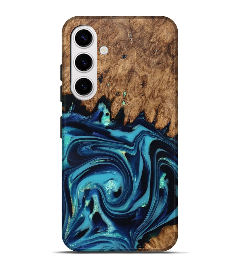 Galaxy S25 Plus Wood Live Edge Phone Case - Fallon (Blue, 832195)