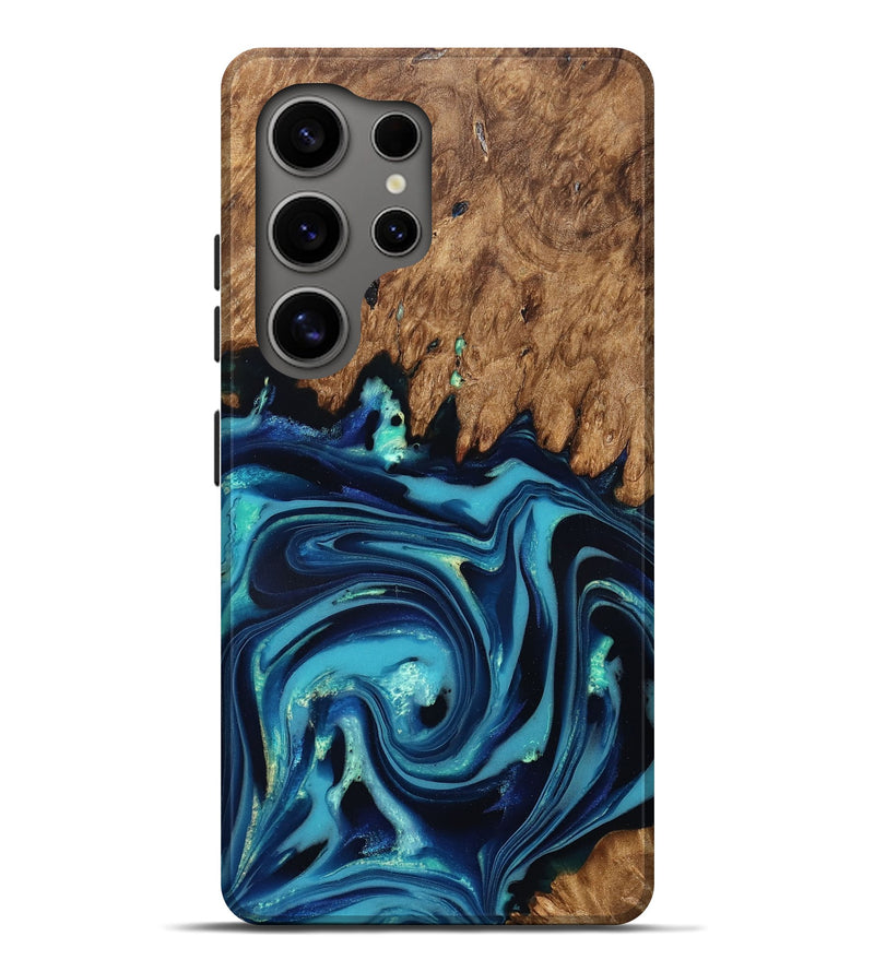 Galaxy S25 Ultra Wood Live Edge Phone Case - Fallon (Blue, 832195)