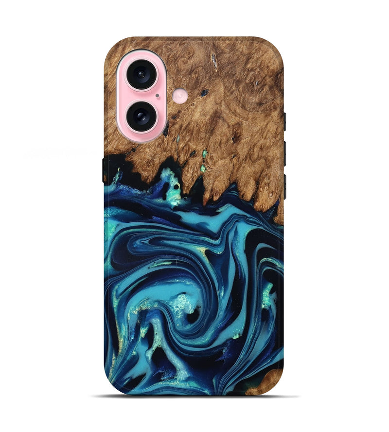 iPhone 17 Wood Live Edge Phone Case - Fallon (Blue, 832195)