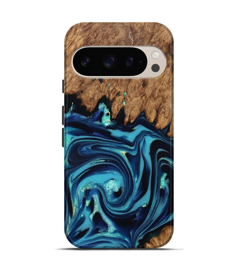 Pixel 10 Pro Wood Live Edge Phone Case - Fallon (Blue, 832195)