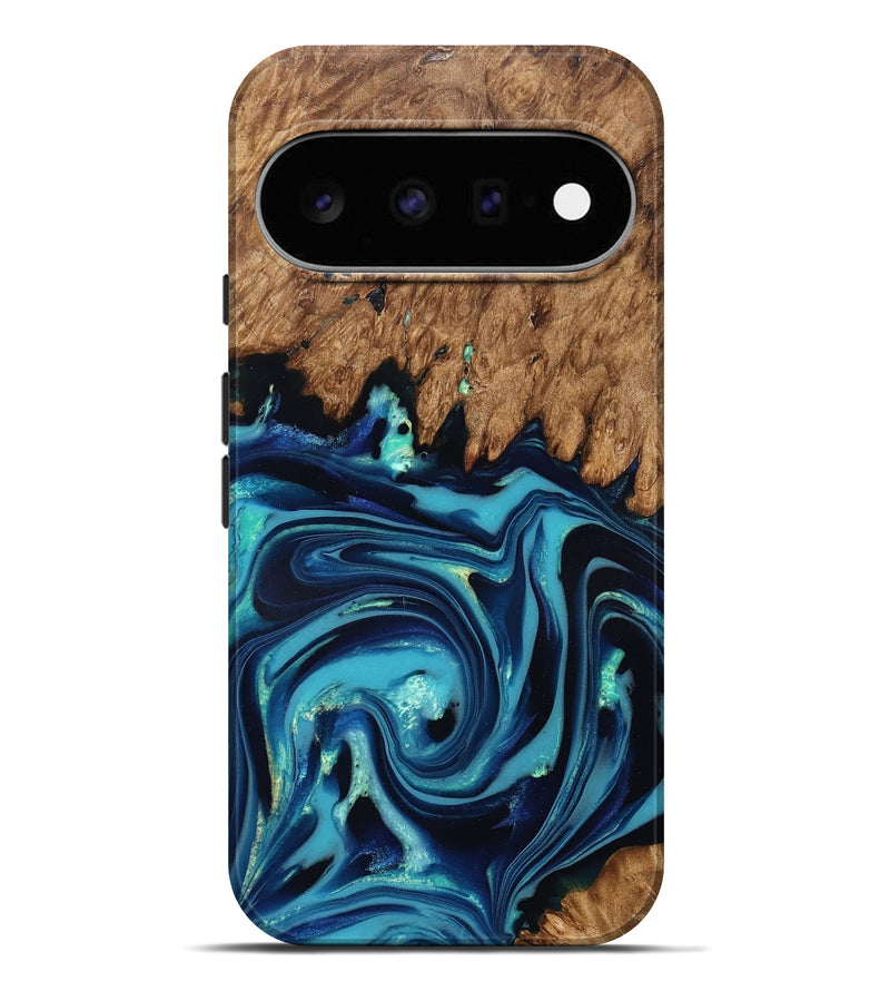 Pixel 11 Pro XL Wood Live Edge Phone Case - Fallon (Blue, 832195)