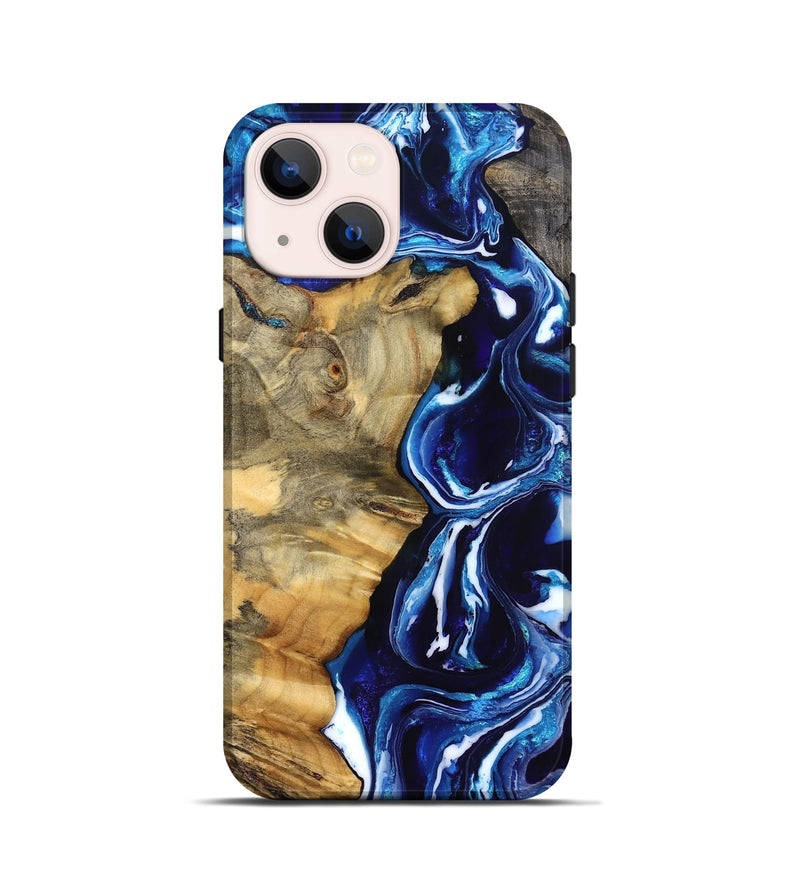 iPhone 13 mini Wood Live Edge Phone Case - Kyle (Blue, 832196)