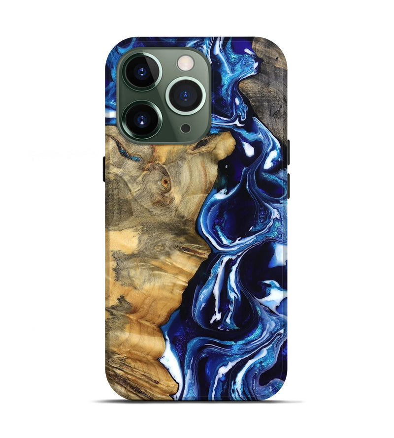iPhone 13 Pro Wood Live Edge Phone Case - Kyle (Blue, 832196)